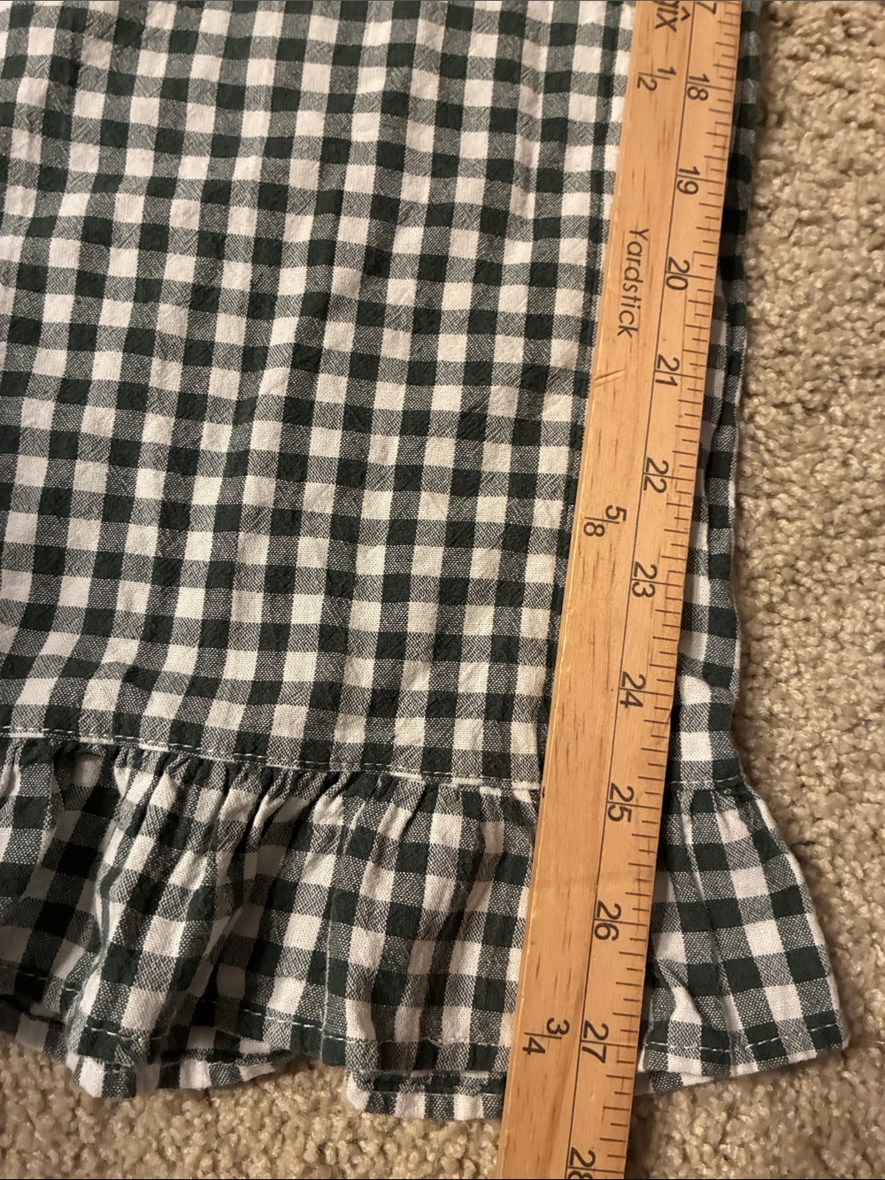 Flygo Set Green Gingham Ruffle Trim Top and Drawstring Pants Cotton Size 2XL - Picture 10 of 10